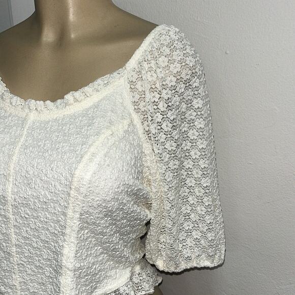Jessica Simpson Ivory Cream Lace Blouse Sz M/L - Picture 3 of 10